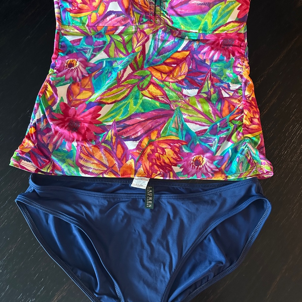 Ralph Lauren Blue Label Floral Swim Set - Multicolor and Navy